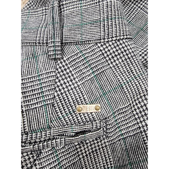 Diesel Ankle Pants Mens 32 Wool Blend Houndstooth Button Cuff Gray - Picture 10 of 10